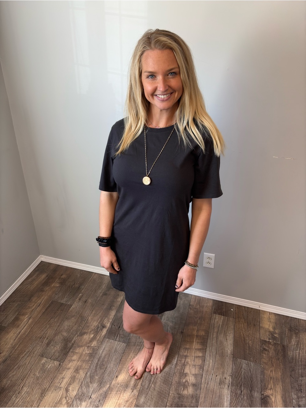 Gentle Fawn Black Short-Sleeve Shift Dress